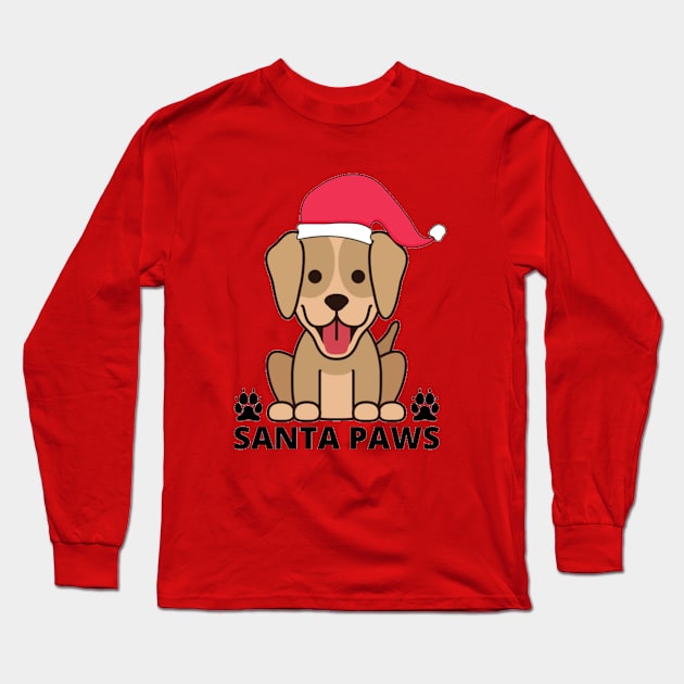 Santa Paws Christmas Long Sleeve T-Shirt by Jo3Designs